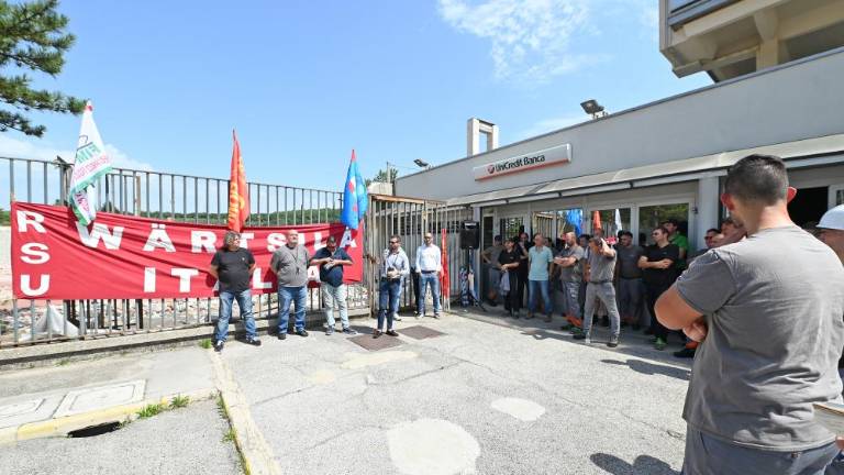 Pred tovarno Wärtsilä protest zaposlenih