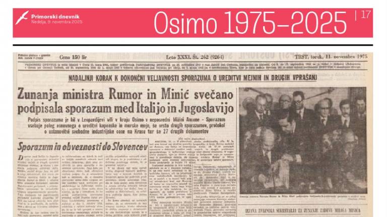 Jutri v Primorskem dnevniku priloga ob 50-letnici Osimskega sporazuma