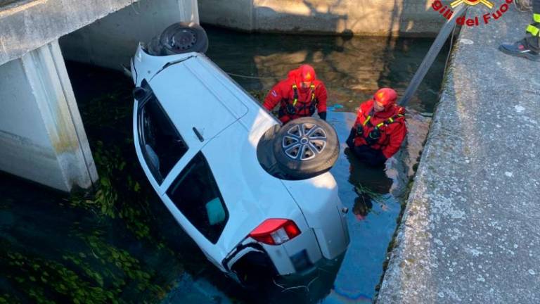 Z avtomobilom v obcestni kanal