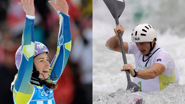 Tina Maze in Peter Kauzer &scaron;portnika Slovenije 2011