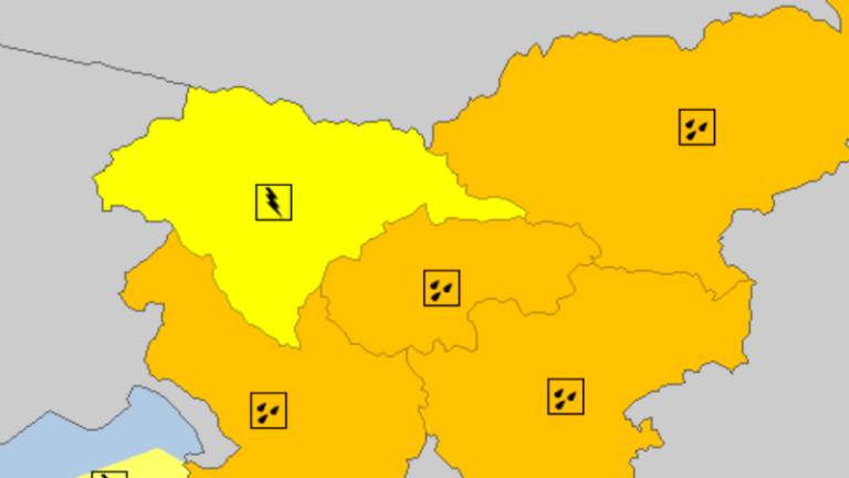 ARSO je podalj&scaron;al oranžno opozorilo