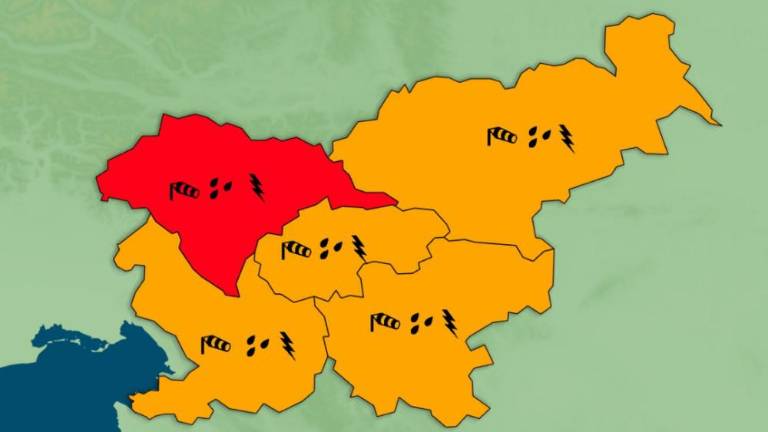 Rdeče opozorilo tudi za severozahodno Slovenijo