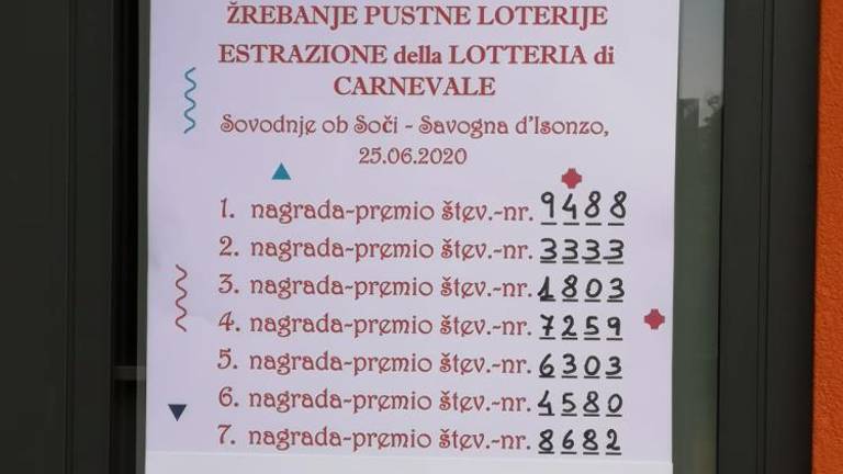 Najsrečnejša številka sovodenjskega pusta je 9488