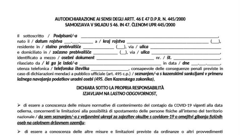 Nova dvojezična samoizjava