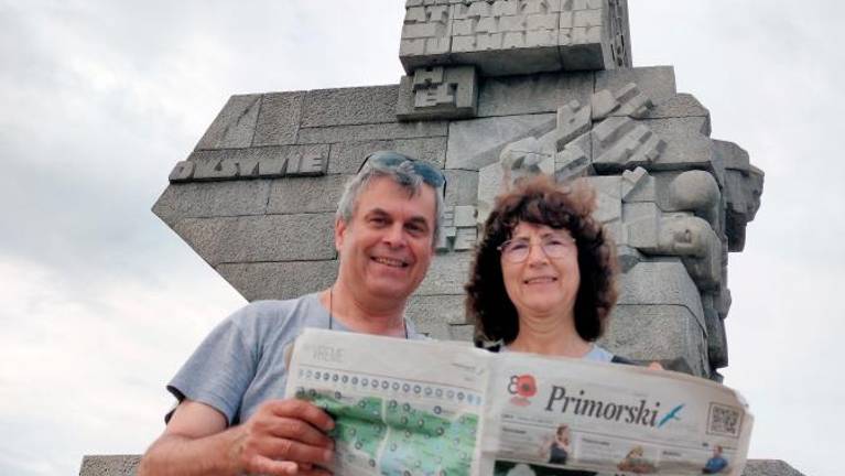 Na polotoku Westerplatte (Gdansk) ob spomeniku padlim poljskim vojakom. Na tej točki se je začela druga svetovna vojna, ko je nemška bojna ladja Schleswig-Holstein s topovskim ognjem napadla poljsko vojaško postojanko<i> (Andrej Štekar)</i>