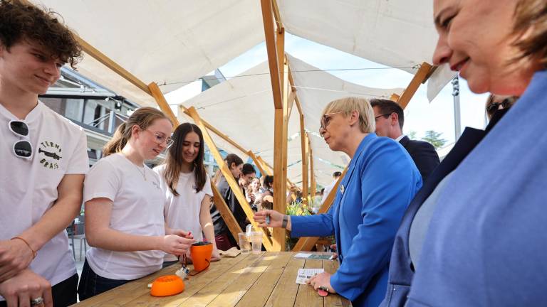 Predsednico nagovorili tudi tržaški dijaki (video)