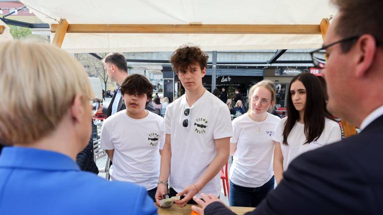 Predsednico nagovorili tudi tržaški dijaki (video)