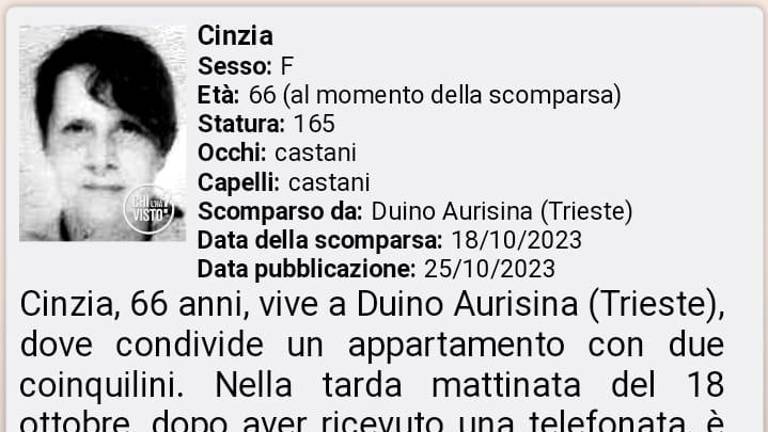 V občini Devin - Nabrežina pogrešajo 66-letno Cinzio