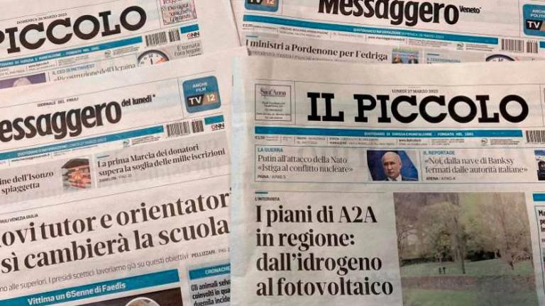 Od 1. novembra nov lastnik za Piccolo in Messaggero Veneto