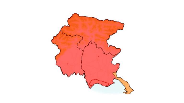 Za večji del FJK v četrtek in petek rdeče - najvišje - vremensko opozorilo