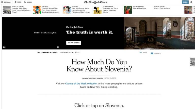 Slovenija država tedna v spletnem časopisu New York Times