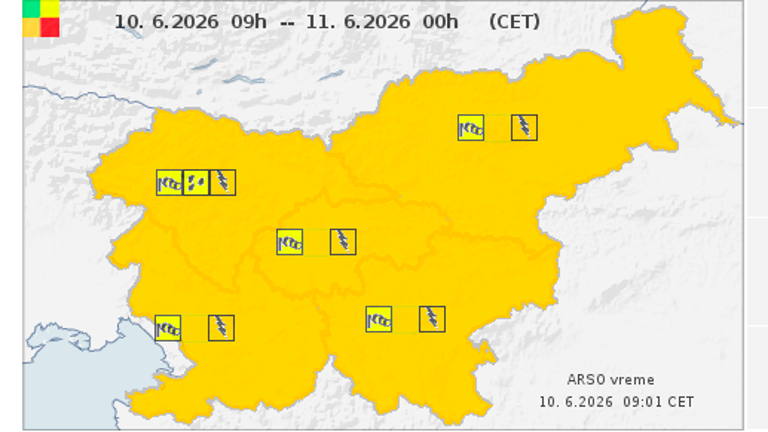 Vremensko opozorilo postalo oranžno: obeta se burno dogajanje