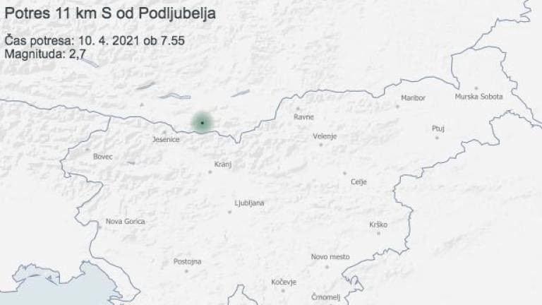 V Sloveniji zabeležili tri šibke potresne sunke