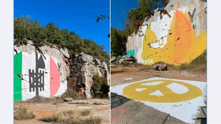 Krajani ponoči premazali fašistični mural