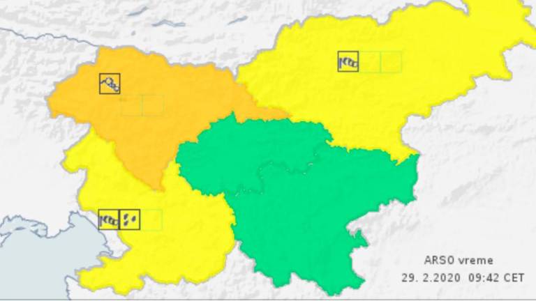 Arso objavil tridnevno vremensko opozorilo