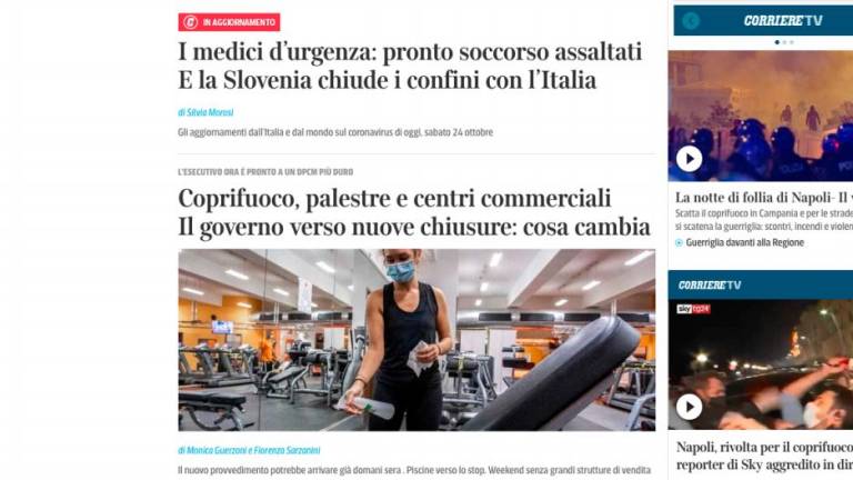 Zaprtje slovenske meje s FJK odmeva v italijanskih medijih