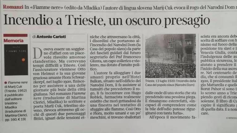 Čukov roman v Corriere della Sera