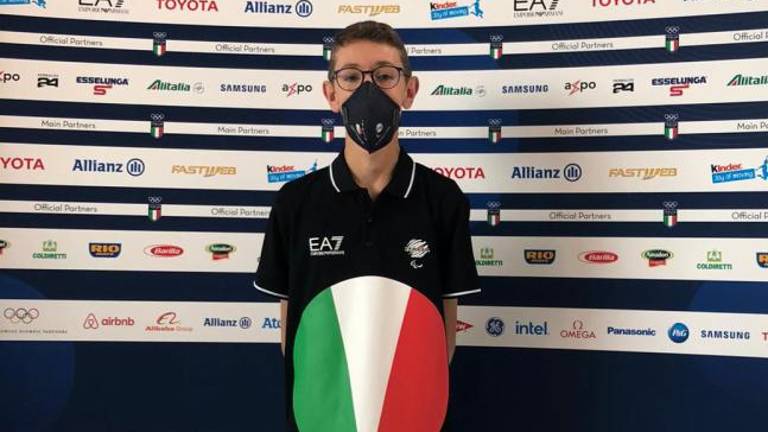 Matteo Parenzan (ŠK Kras) na sprejemu pri Mattarelli