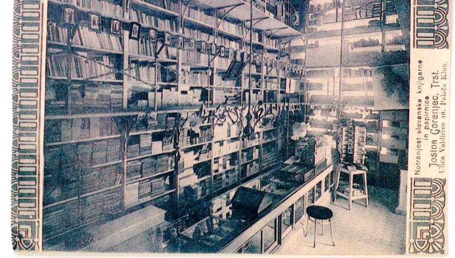 Josip Gorenjec je imel knjigarno in papirnico v Ul. Valdirivo (OZN NŠK)