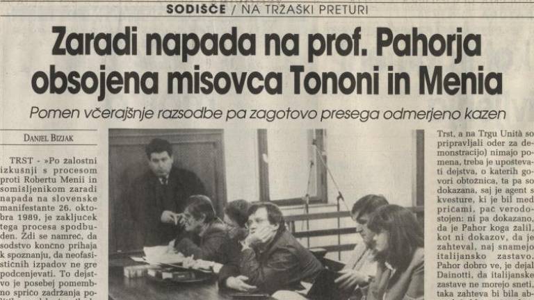 Pred 30 leti Samo Pahor na sodišču ugnal Roberta Menio