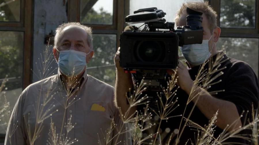 Marko Sosič in Alex Purič med snemanjem (RAI)