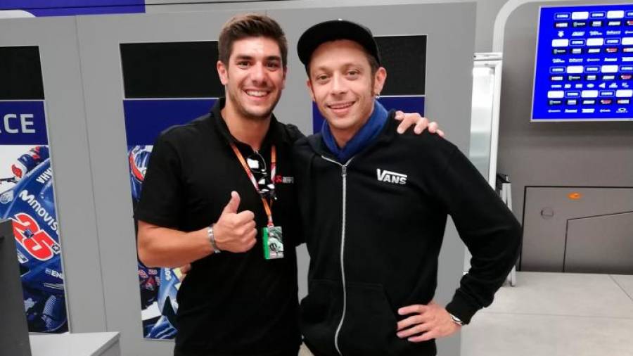 Diego Celin (levo) in dirkaška legenda Valentino Rossi (OSEBNI ARHIV)