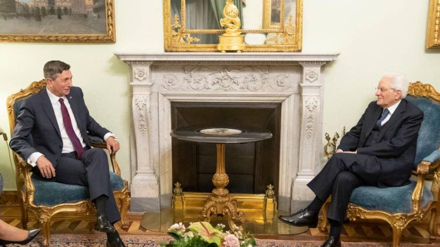 Predsednika Borut Pahor in Sergio Mattarella na Kvirinalu (ARHIV)