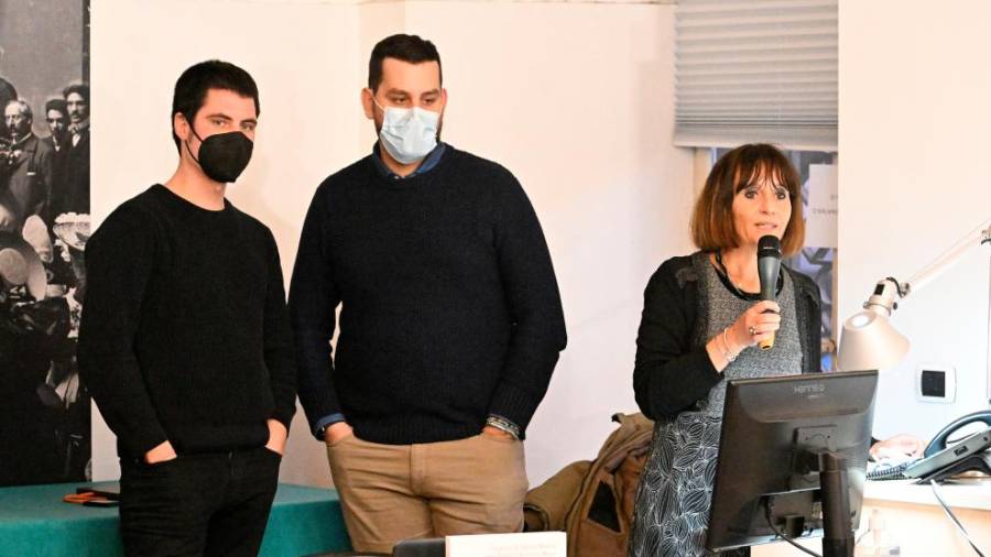 Giulio C. Ladini, Enrico Lucarelli in Claudia Colecchia na predstavitvi (FOTODAMJ@N)