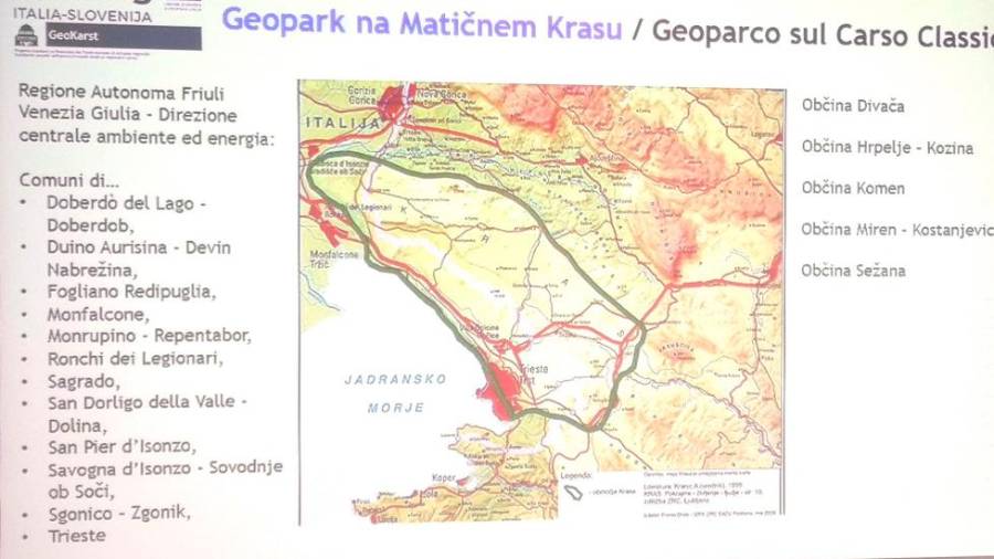 Območje Geoparka na Matičnem Krasu