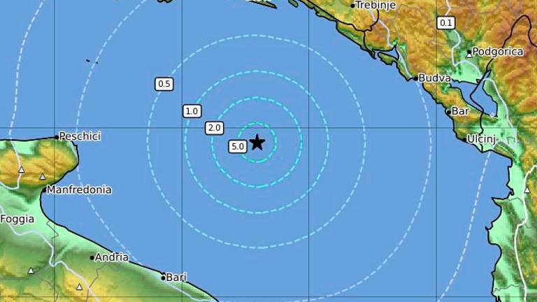 Sredi južnega Jadrana zabeležili močnejši potres