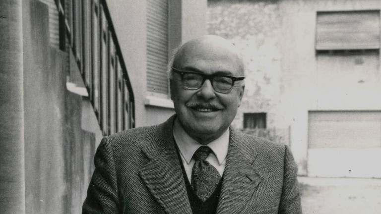 Ubald Vrabec v državni knjižnici v Trstu