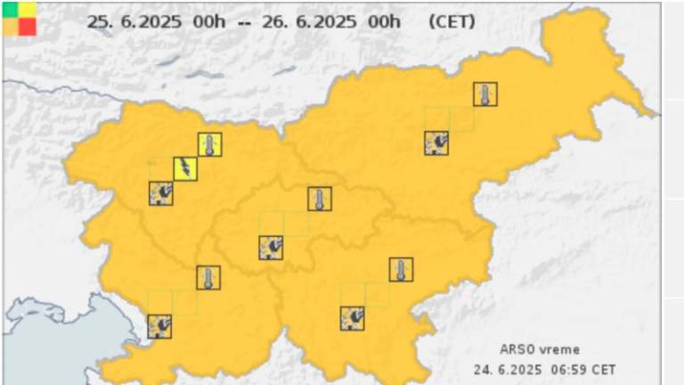 Ves teden eno samo oranžno opozorilo zaradi požarne ogroženosti in vročine