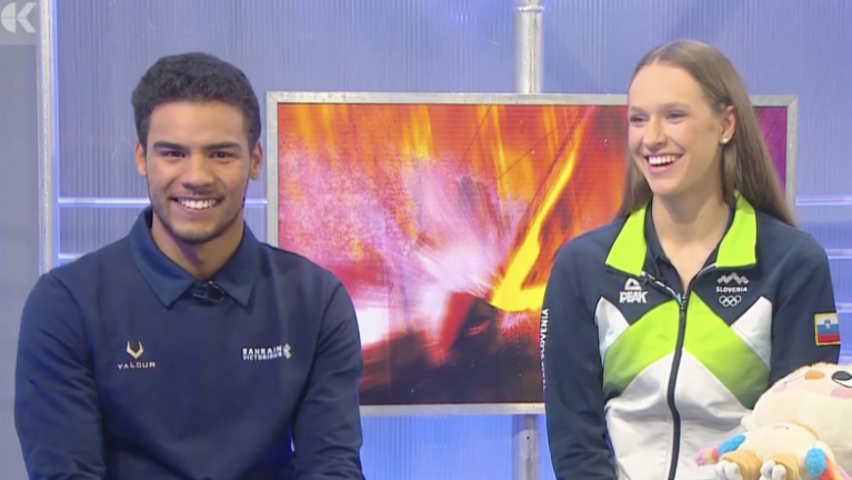 Športel s poklicnim kolesarjem in umetnostno kotalkarico