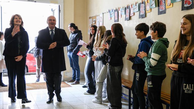 Župana so sprejeli šentjakobski otroci iz vrtca, osnovnošolci in dijaki nižje srednje šole