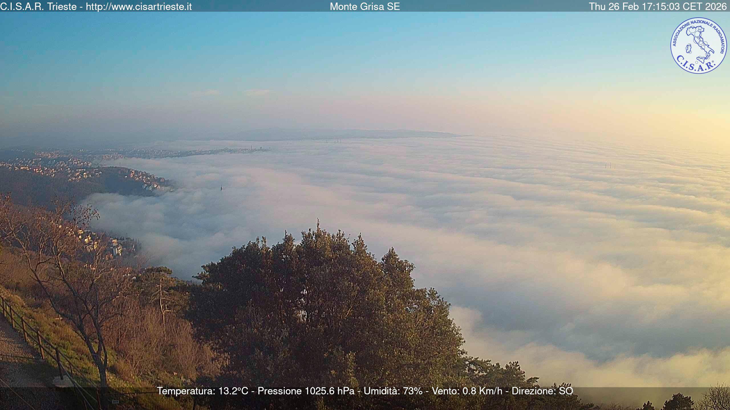 Megla je z morja začela preplavljati Trst (video)