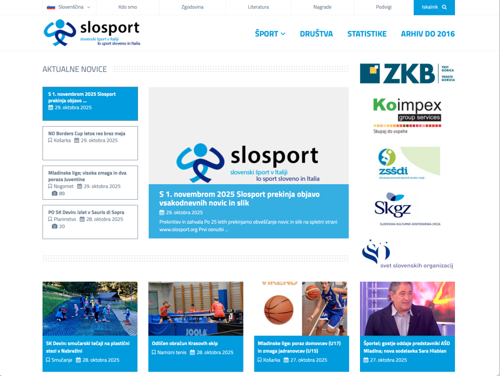 Slosport s 1. novembrom prekinja vsakodnevne objave