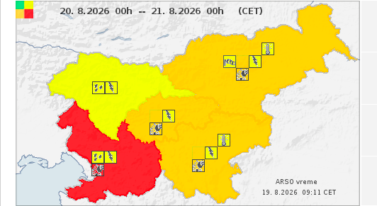 Do sobote več vremenskih opozoril, v nedeljo skoraj vsi v zelenem