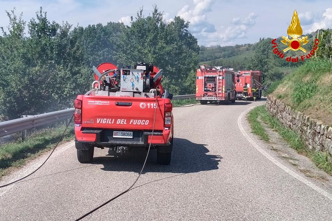 Na Plešivem zagorelo ob cesti